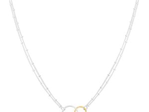 Silpada 'Pagosa' Circle Linking Station Necklace in Sterling Silver and Gold Plating