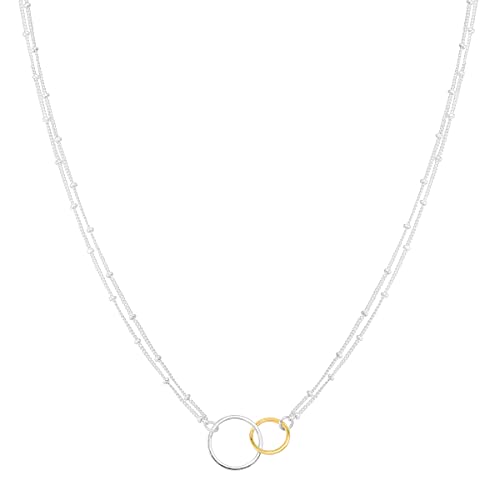 Silpada 'Pagosa' Circle Linking Station Necklace in Sterling Silver and Gold Plating Silpada 'Pagosa' Circle Linking Station Necklace in Sterling Silver and Gold Plating
