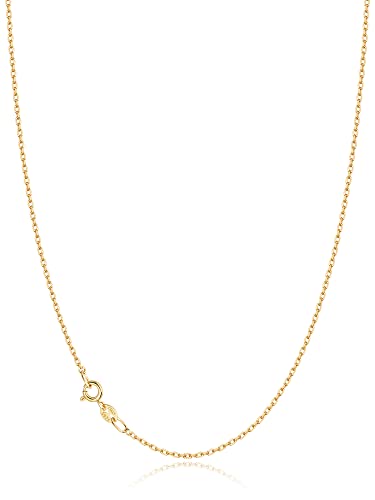 Jewlpire Solid 18k Gold Over 925 Sterling Silver Chain Necklace for Women Girls Jewlpire Solid 18k Gold Over 925 Sterling Silver Chain Necklace for Women Girls