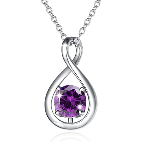 FANCIME Sterling Silver Birthstone Necklaces Dainty Infinity Pendant Necklace Fine Jewelry Anniversary Birthday Christmas Gifts for Women Girls Wife Mom Lady Daughter Her FANCIME Sterling Silver Birthstone Necklaces Dainty Infinity Pendant Necklace Fine Jewelry Anniversary Birthday Christmas Gifts for Women Girls Wife Mom Lady Daughter Her