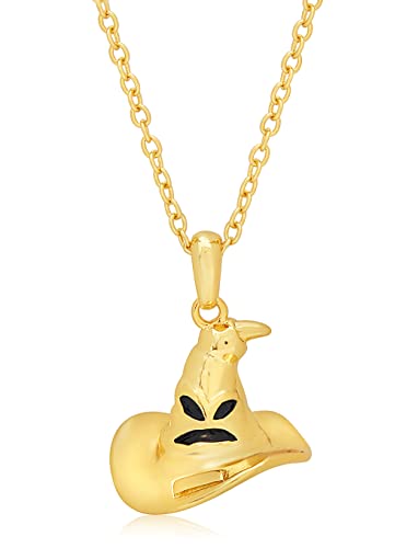 Harry Potter Womens Sorting Hat Necklace - Gold-Plated Necklace with a Hogwarts Sorting Hat Charm - Harry Potter Jewelry Harry Potter Womens Sorting Hat Necklace - Gold-Plated Necklace with a Hogwarts Sorting Hat Charm - Harry Potter Jewelry