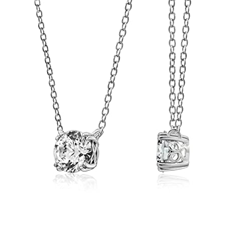 Amazon Collection Platinum or Gold-Plated Sterling Silver Round-Cut Infinite Elements Zirconia Solitaire Pendant Necklace Amazon Collection Platinum or Gold-Plated Sterling Silver Round-Cut Infinite Elements Zirconia Solitaire Pendant Necklace