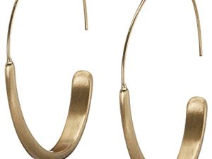 Lucky Brand Women's Brushed Gold Modern Hoop Earrings