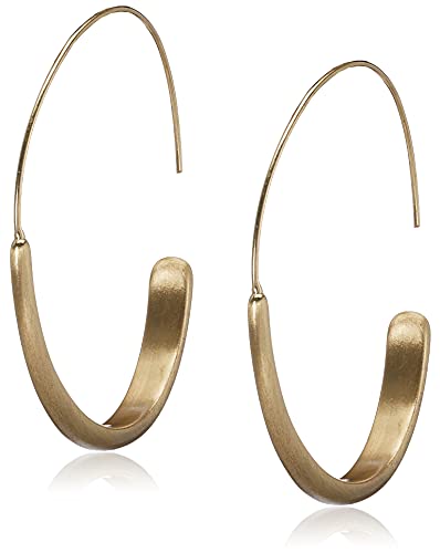 Lucky Brand Women's Brushed Gold Modern Hoop Earrings Lucky Brand Women's Brushed Gold Modern Hoop Earrings