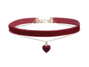 MOMOCAT Heart Necklace Adjustable Red Choker Classic Collar Necklaces for Women and Girls Velvet Chocker Necklace