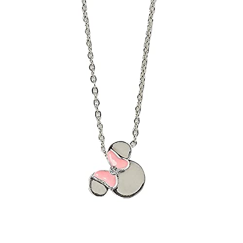 Pura Vida 18" Silver Disney Minnie Mouse Necklace w/ Crystal Stone - Adjustable Length Pura Vida 18" Silver Disney Minnie Mouse Necklace w/ Crystal Stone - Adjustable Length