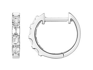PAVOI 14K Gold Plated Sterling Silver Post Pave Cubic Zirconia Huggie Hoop Earrings for Women