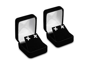 Mooca 2 Pcs Premium Soft Short-Nap Velveteen Covered Metal Earring Box