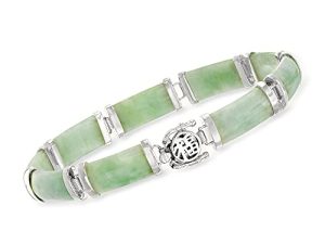 Ross-Simons Jade Good Fortune Bracelet in Sterling Silver