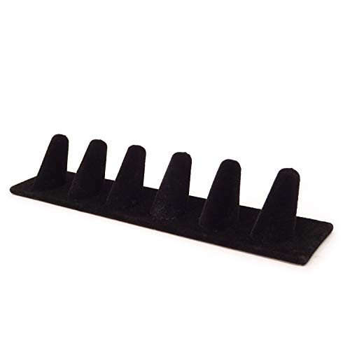 Honbay Black Velvet 6 Finger Ring Display Stand Organizer Stand Honbay Black Velvet 6 Finger Ring Display Stand Organizer Stand