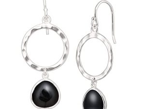 Silpada 'Dark Halo' Natural Black Agate Drop Earrings in Sterling Silver