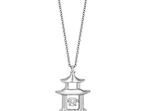Enchanted Disney Fine Jewelry Sterling Silver 1/20 CTTW Mulan Dancing Diamond Pendant