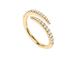PAVOI 14K Gold Plated Cubic Zirconia Open Twist Eternity Band for Women