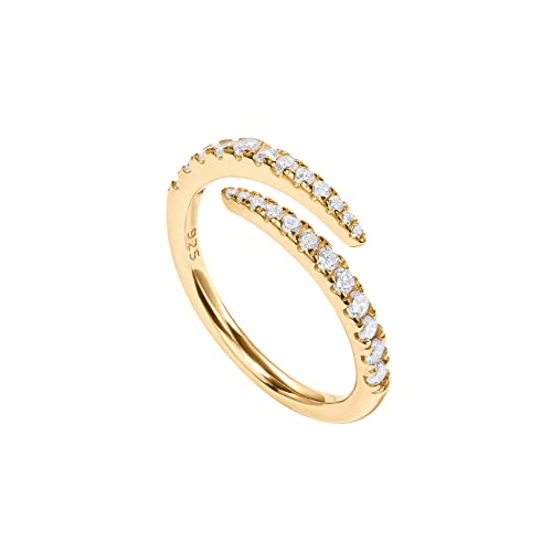 PAVOI 14K Gold Plated Cubic Zirconia Open Twist Eternity Band for Women PAVOI 14K Gold Plated Cubic Zirconia Open Twist Eternity Band for Women