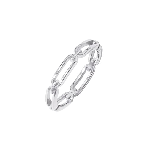 Amazon Essentials 14K Gold or Rhodium Plated Sterling Silver Chain Link Band Ring Amazon Essentials 14K Gold or Rhodium Plated Sterling Silver Chain Link Band Ring