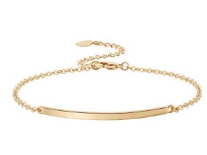 Dainty Gold Bar Bracelet for Women Simple Delicate Thin Cuff Bangle Hook Bracelet 18K Gold Plated Handmade Minimalist Jewelry