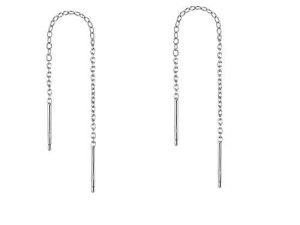 YFN Threader Earrings Sterling Silver Chain -Earrings for Women Dangle Earrings Thread Dangling Threaded Long Chain Earring Nickel Free Hypoallergenic Ear for Women Girls