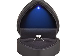 Heart Shaped Ring Gift Box with LED Light