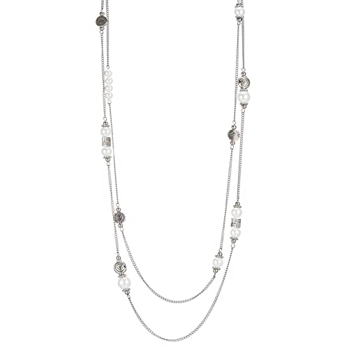 BULINLIN Layered Silver Long Necklace for Women Turquoise Stone Beaded Strand Sweater Chain Necklaces Fashion Costume Jewelry Gifts for Mom BULINLIN Layered Silver Long Necklace for Women Turquoise Stone Beaded Strand Sweater Chain Necklaces Fashion Costume Jewelry Gifts for Mom