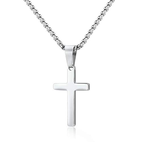 M MOOHAM Cross Necklace for Men - Stainless Steel Silver Gold Black Plain Cross Pendant Necklace Simple Jewelry Gifts M MOOHAM Cross Necklace for Men - Stainless Steel Silver Gold Black Plain Cross Pendant Necklace Simple Jewelry Gifts