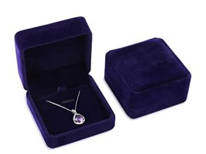 iSuperb Set of 2 Blue Velvet Necklace Pendant Box Jewelry Box Gift Boxes 3.1x1.6x2.8inch