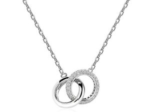GELVTIC 925 Sterling Silver Necklaces for Women Fashion Dainty Pendant Necklace 18K White Rose Gold Plated Necklace CZ Jewelry Simple Trendy Necklaces Valentine Christmas Gift for Mother Mom Daughter Teens Girl Best Friend Bridesmaid