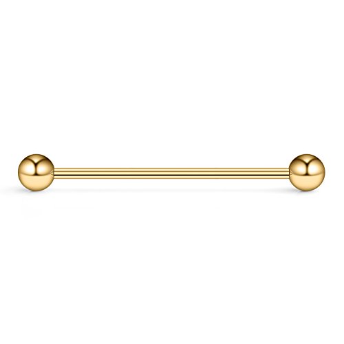 Ruifan 14 Gauge Short Industrial Barbell Cartilage Earring Body Piercing Jewelry 1 1/4 Inch(32mm) Ruifan 14 Gauge Short Industrial Barbell Cartilage Earring Body Piercing Jewelry 1 1/4 Inch(32mm)