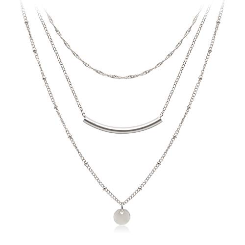 Aisansty Dainty Layered Choker Necklaces Handmade Coin Tube Star Pearl Pendant Multilayer Adjustable Layering Chain Gold Plated Necklaces Set for Women Girls Aisansty Dainty Layered Choker Necklaces Handmade Coin Tube Star Pearl Pendant Multilayer Adjustable Layering Chain Gold Plated Necklaces Set for Women Girls