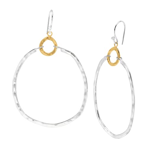 Silpada .925 Sterling Silver & Brass Hoop Earrings for Women Silpada .925 Sterling Silver & Brass Hoop Earrings for Women