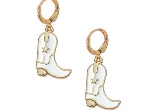 MOEPAPA Enamel Western Cowgirl Boot Earrings Cowgboy Dangle Drop earrings