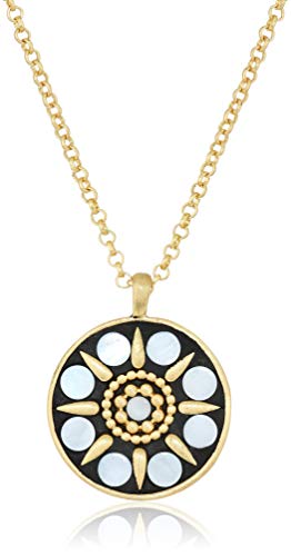 Lucky Brand Gold-Tone Hammered Mother-of-Pearl Pendant Necklace Lucky Brand Gold-Tone Hammered Mother-of-Pearl Pendant Necklace