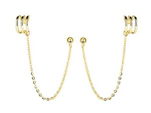 SLUYNZ 925 Sterling Silver Cuff Earrings Chain for Women Teen Girls Crawler Earrings Studs