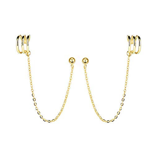SLUYNZ 925 Sterling Silver Cuff Earrings Chain for Women Teen Girls Crawler Earrings Studs SLUYNZ 925 Sterling Silver Cuff Earrings Chain for Women Teen Girls Crawler Earrings Studs