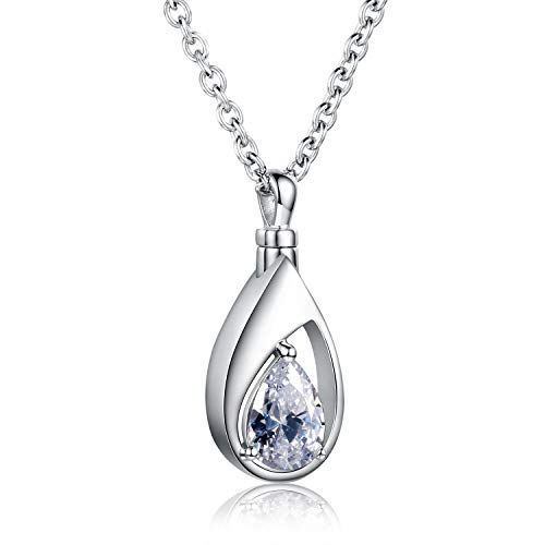 925 Sterling Silver Cremation Jewelry Memorial CZ Teardrop Ashes Keepsake Urns Pendant Necklace for urn Necklaces Ashes Jewelry Gifts 925 Sterling Silver Cremation Jewelry Memorial CZ Teardrop Ashes Keepsake Urns Pendant Necklace for urn Necklaces Ashes Jewelry Gifts