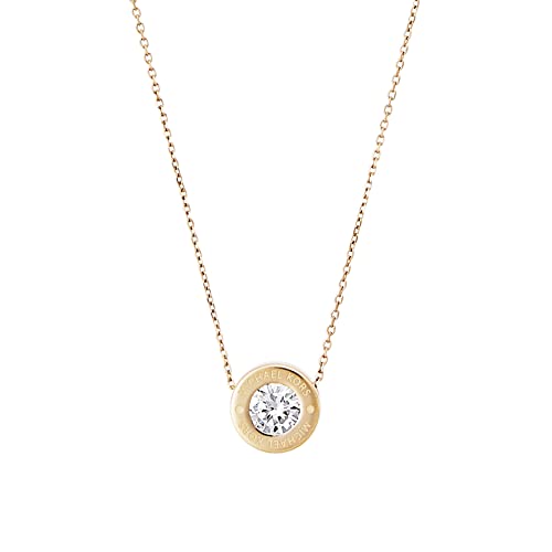 Michael Kors Logo Gold-Tone and Crystal Pendant Necklace Michael Kors Logo Gold-Tone and Crystal Pendant Necklace