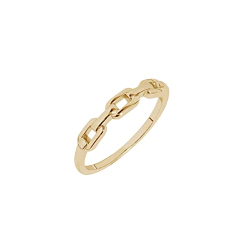 Amazon Essentials 14K Gold or Rhodium Plated Sterling Silver Chain Link Accent Ring Amazon Essentials 14K Gold or Rhodium Plated Sterling Silver Chain Link Accent Ring