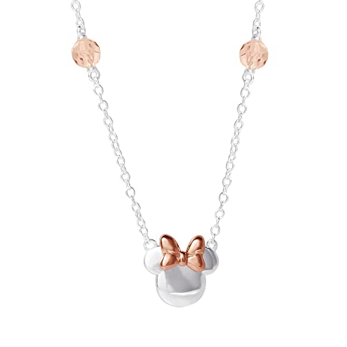 Disney Minnie Mouse Sterling Silver Crystal Pendant Necklace Disney Minnie Mouse Sterling Silver Crystal Pendant Necklace