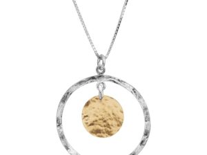 Silpada 'Marbella' Two-Tone Disc Pendant in Sterling Silver with Gold-Plating