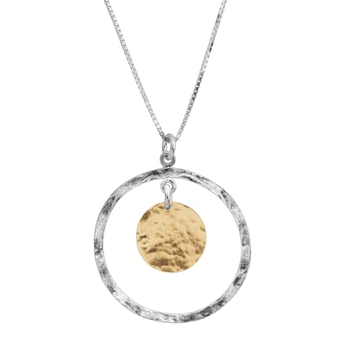 Silpada 'Marbella' Two-Tone Disc Pendant in Sterling Silver with Gold-Plating Silpada 'Marbella' Two-Tone Disc Pendant in Sterling Silver with Gold-Plating