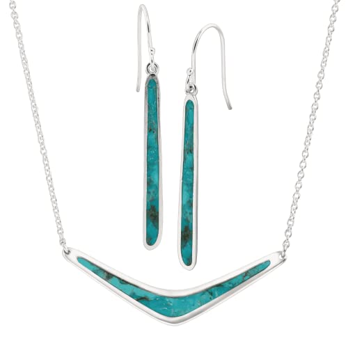 Silpada 'Boomerang Necklace & Turquoise Drop Earrings' Compressed Turquoise Set in Sterling Silver Silpada 'Boomerang Necklace & Turquoise Drop Earrings' Compressed Turquoise Set in Sterling Silver