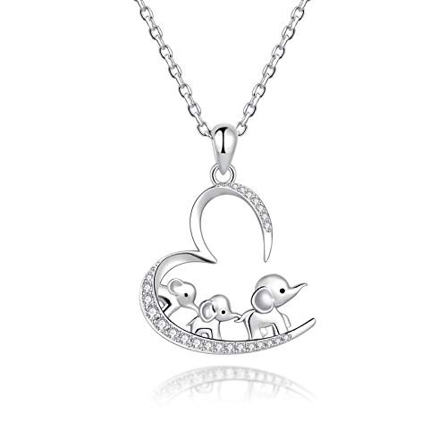 ACJNA 925 Sterling Silver Mothers Day Gifts Elephant Necklace 3 Elephants Family for Mom Daughter Girls Jewelry ACJNA 925 Sterling Silver Mothers Day Gifts Elephant Necklace 3 Elephants Family for Mom Daughter Girls Jewelry