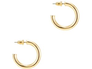 PAVOI 14K Gold Plated Hoop Earrings For Women | 3.5mm Thick Infinity Gold Hoops Women Earrings | Gold Plated Loop Earrings For Women | Lightweight Hoop Earrings Set For Girls