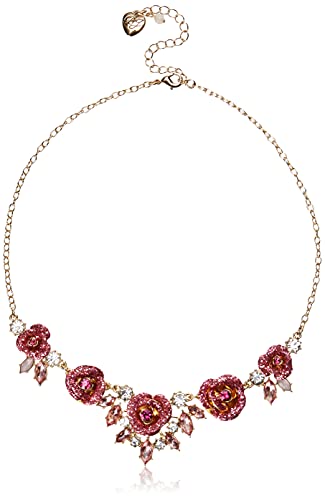 Betsey Johnson Glitter Rose Frontal Necklace Betsey Johnson Glitter Rose Frontal Necklace