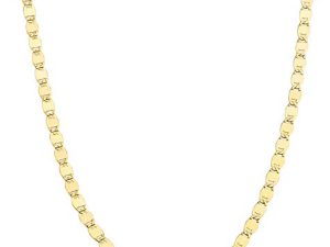 Miabella 18K Gold Over 925 Sterling Silver Italian Sparkle Mirror Link Chain Necklace for Women Teen Girls