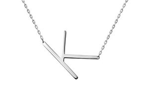 WIGERLON Stainless Steel Initial Letters Necklace for Women and Girls Color Gold and Silver from A-Z