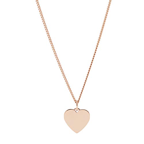 Fossil Women's Plated Stainless Steel Engravable Personalized Gift Pendant Chain Necklace Fossil Women's Plated Stainless Steel Engravable Personalized Gift Pendant Chain Necklace