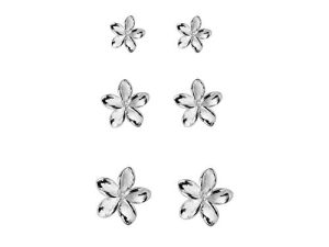 3 Pairs Tiny Flower Stud Earrings Sterling Silver Set for Women Girls Cute Cartilage 20g Studs Tragus Post Pin Hypoallergenic Piercing Body Jewelry Christmas Valentine's Day Birthday Gifts