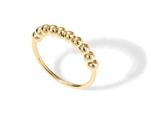 PAVOI 14K Gold Plated Anxiety Ring for Women Men | Spinner Anxiety Ring | Anxiety Ring with Beads | Fidget Ring for Women | Moon