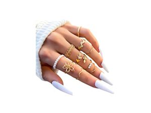 INENIMARTJ Bohemian Knuckle Stacking Rings for Teen Girls