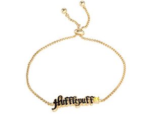 Harry Potter Officially Licensed Hogwarts House Silver and Gold Plated Lariat Bracelet